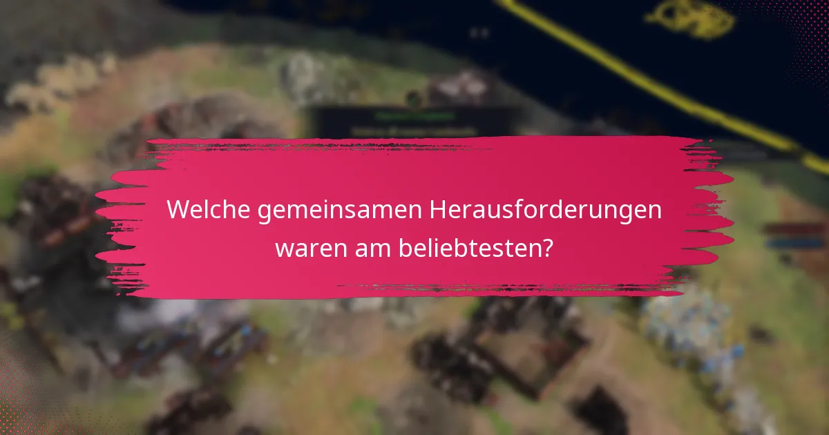 Welche gemeinsamen Herausforderungen waren am beliebtesten?
