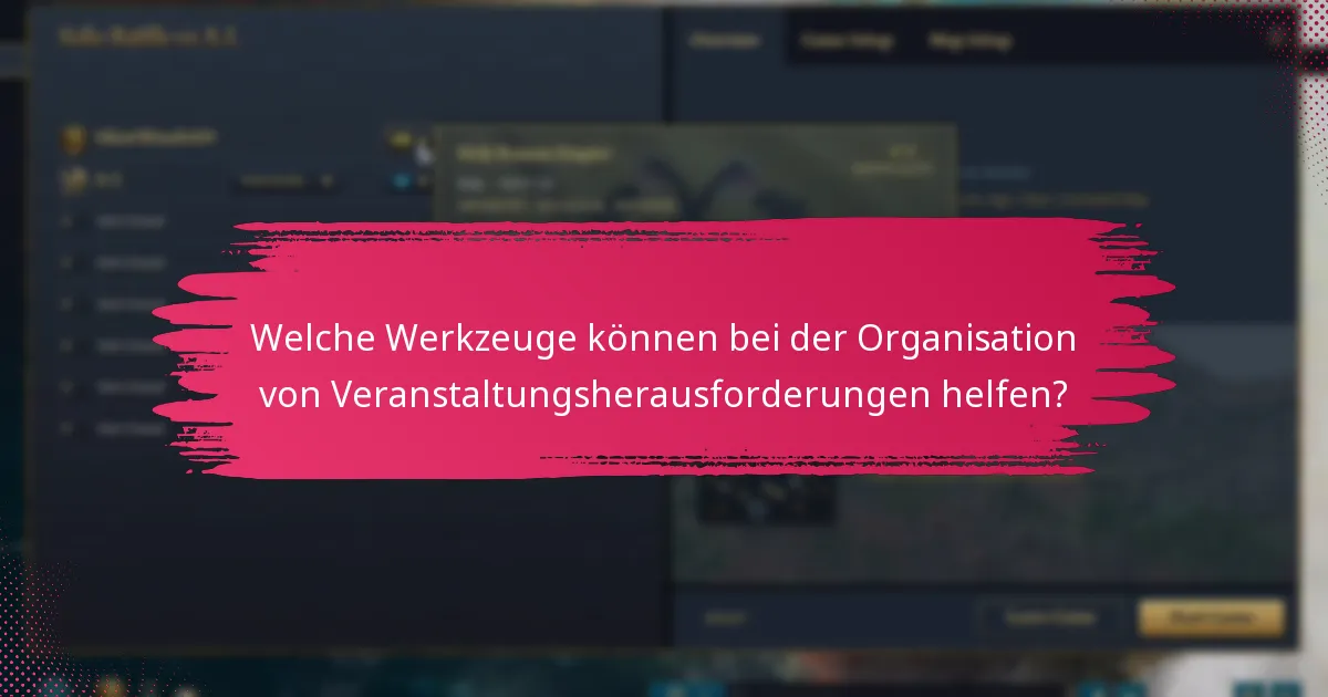 Welche Werkzeuge können bei der Organisation von Veranstaltungsherausforderungen helfen?
